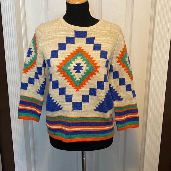 Ralph Lauren Women’s Sweater sz M Aztec Print NWT - Picture 1 of 4
